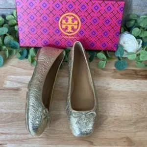 Tory Burch Laila Metallic Driver Ballet Flats 6.5