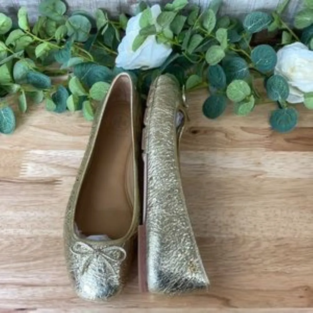 Tory Burch Laila Metallic Driver Ballet Flats 6.5
