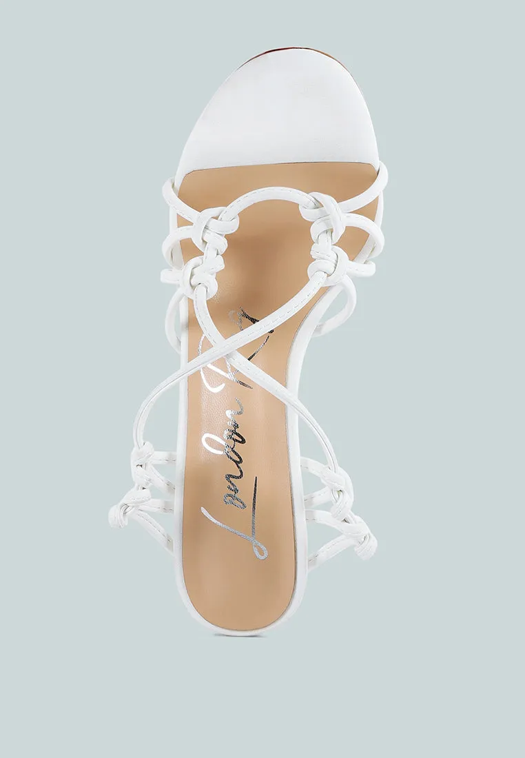 Trixy Knot Lace Up High Heel Sandal By Ruw