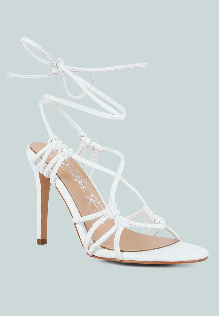Trixy Knot Lace Up High Heel Sandal By Ruw
