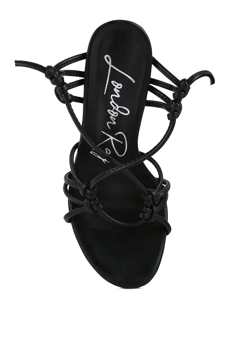 Trixy Knot Lace Up High Heel Sandal By Ruw