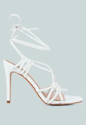 Trixy Knot Lace Up High Heel Sandal By Ruw