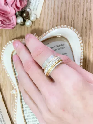 Two Tone Woven Band Spinner Ring