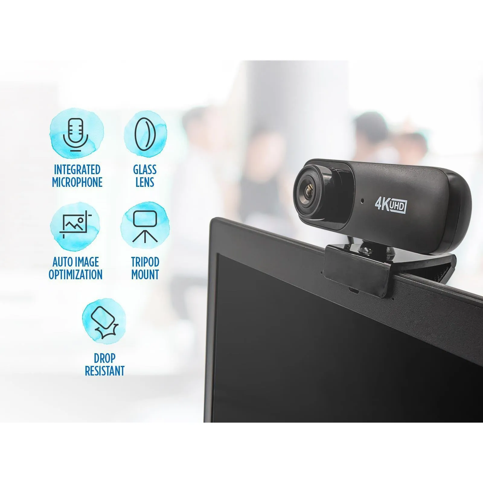 USB Webcamera C160 with Full HD 4K, 1080P and 720P Video Recording, Stereo Audio and Auto-Focus