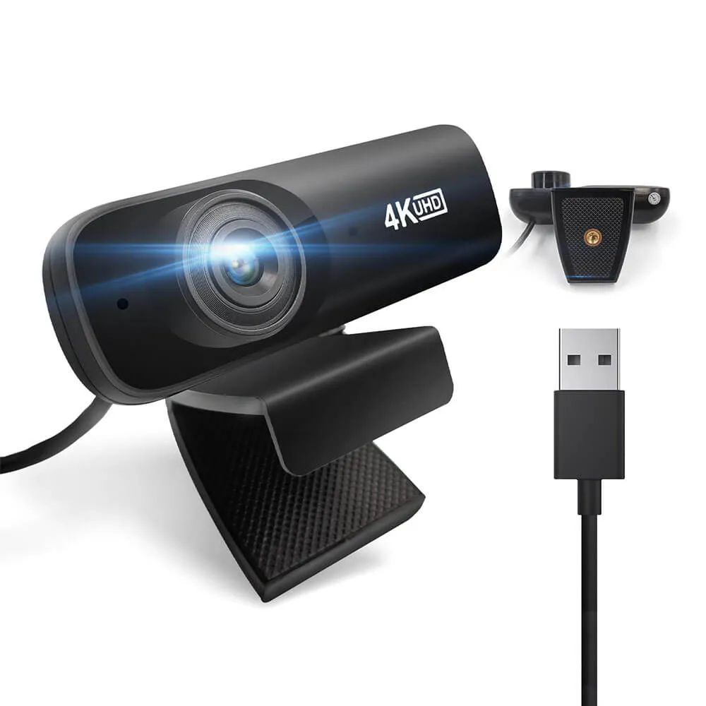 USB Webcamera C160 with Full HD 4K, 1080P and 720P Video Recording, Stereo Audio and Auto-Focus