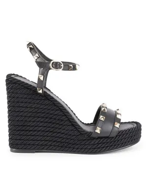 Valentino Garavani Leather Espadrille Wedges