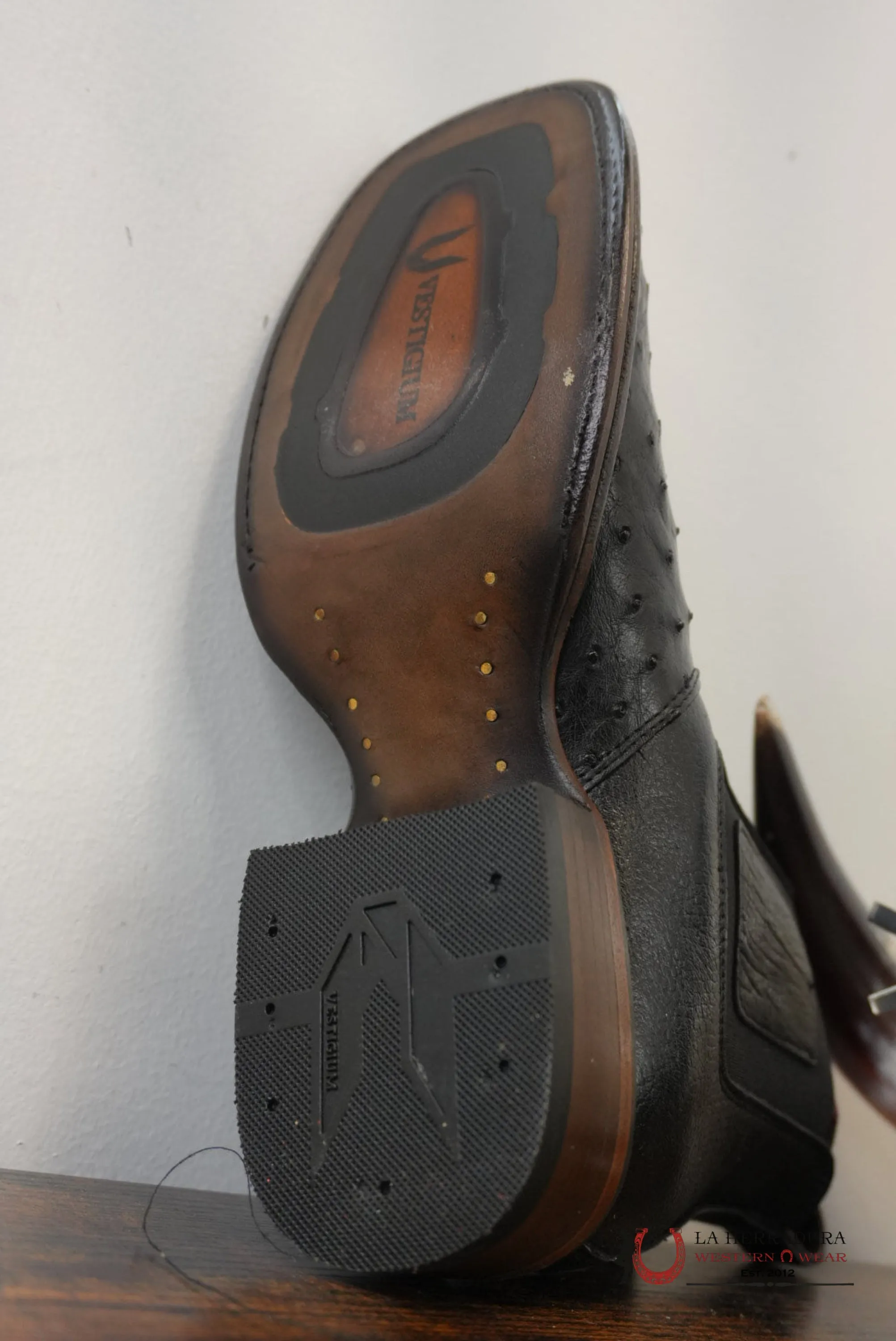 VESTIGIUM SHORTBOOT EXOTIC OSTRICH BLACK - 0305
