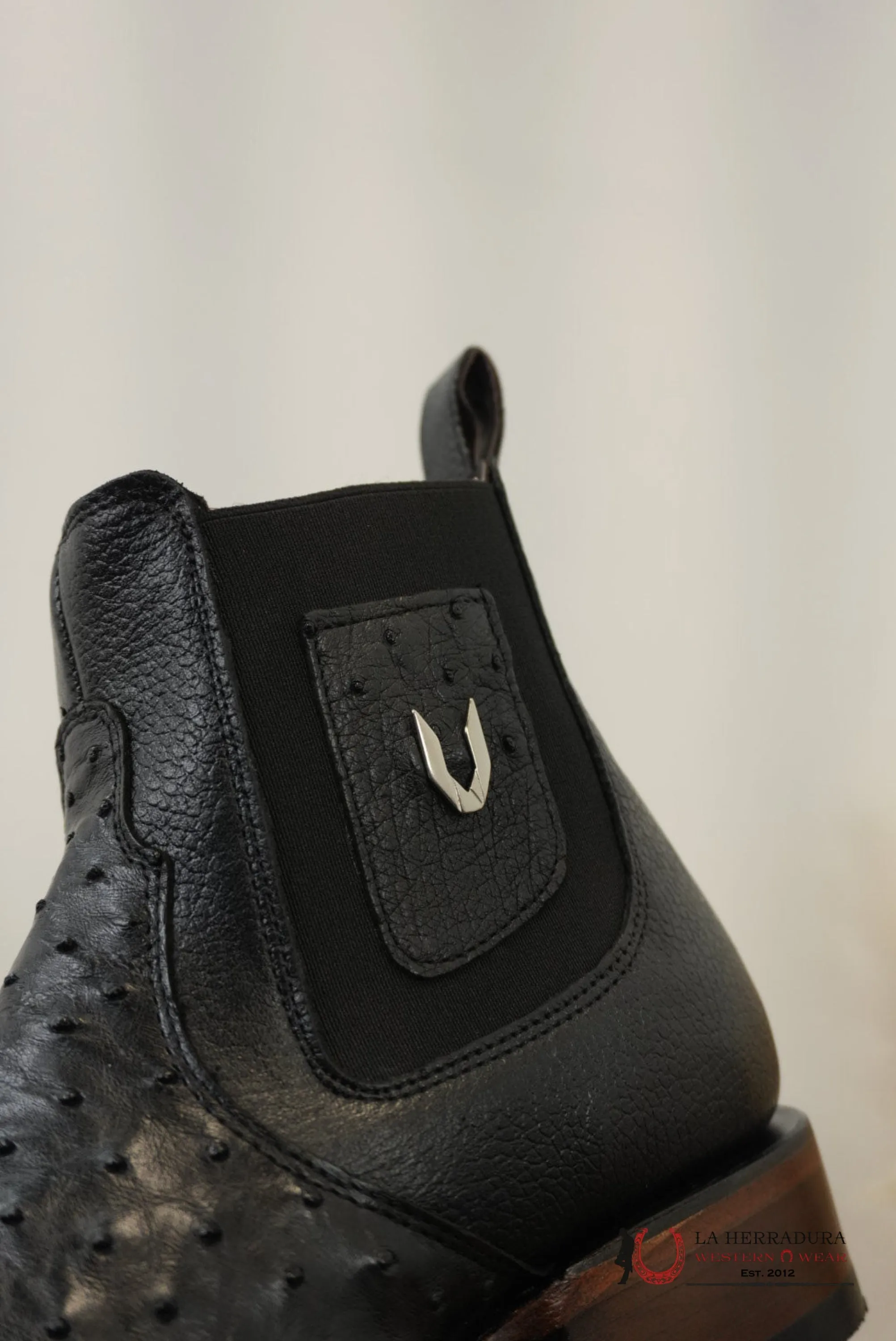 VESTIGIUM SHORTBOOT EXOTIC OSTRICH BLACK - 0305