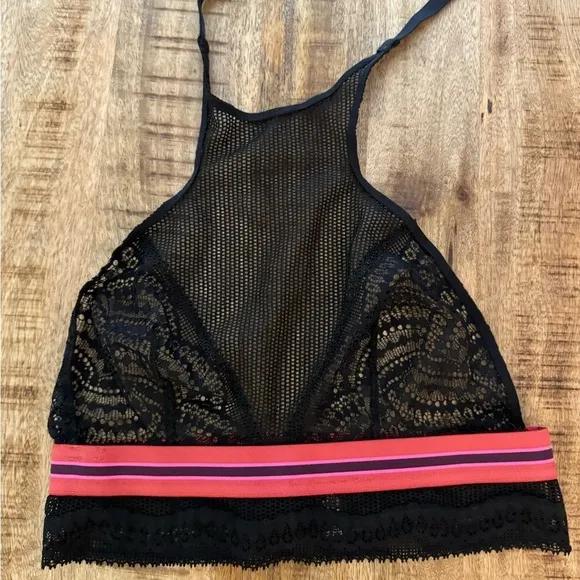Victoria’s Secret 2 piece bra bralette lace mesh fishnet set high waisted panty