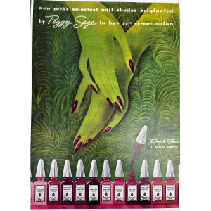 Vintage Nail Polish Peggy Sage Ad Copy Of Orig.1930S