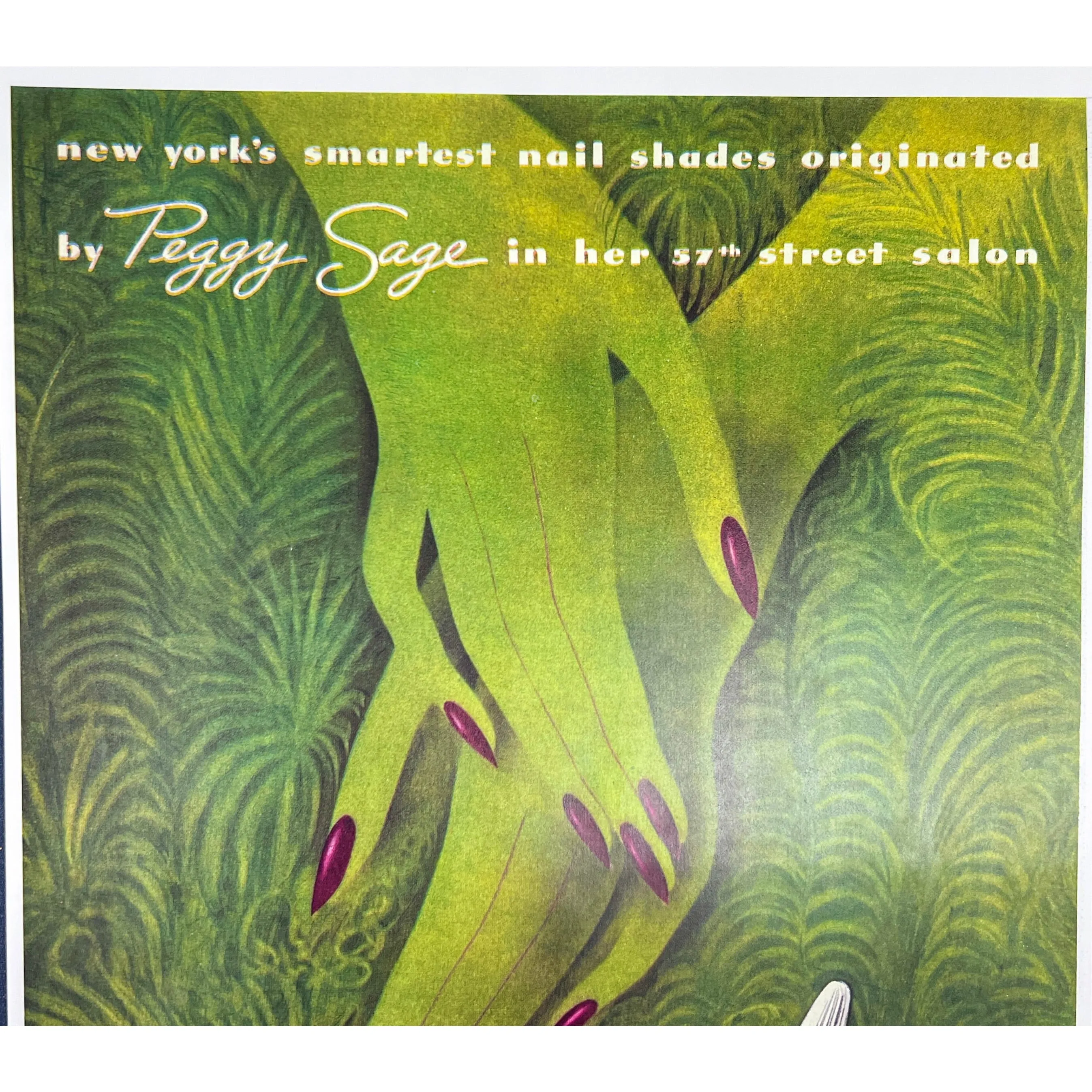 Vintage Nail Polish Peggy Sage Ad Copy Of Orig.1930S