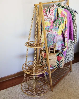 Vintage Rattan Hanging Baskets