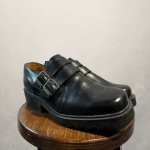 Vintage Rovers black leather loafers 44- by Selectedwithlove.nl