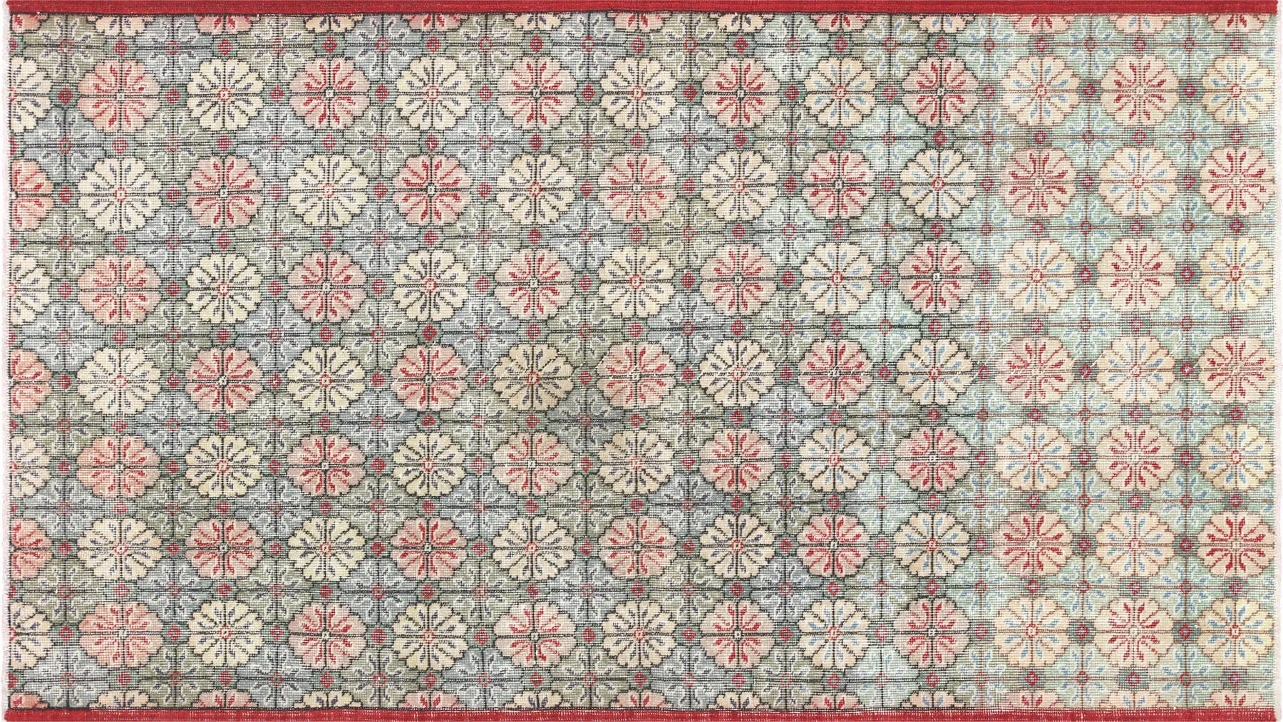 Vintage Turkish Mid-Century-Modern Rug - 4' x 7'