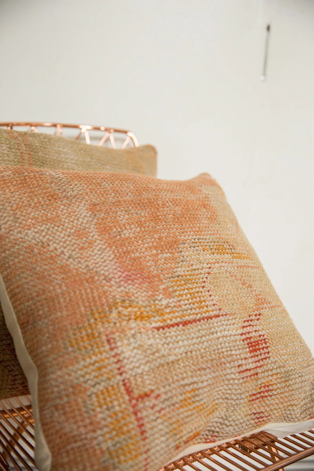 Vintage Turkish Rug Fragment Throw Pillow