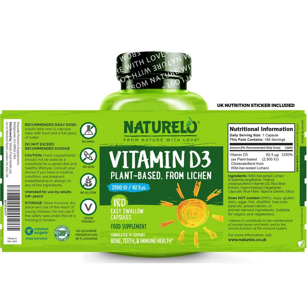 Vitamin D from Natural Wild Harvested Lichen 2500 IU