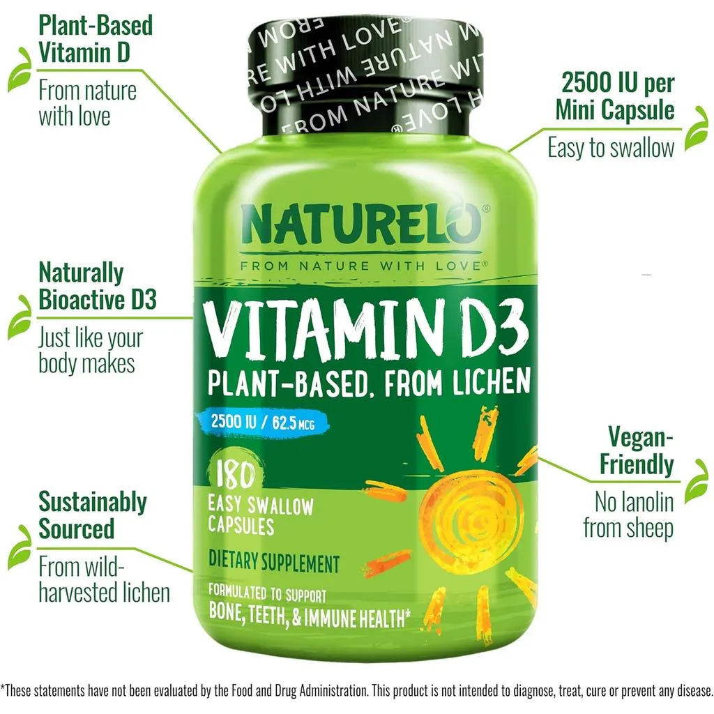 Vitamin D from Natural Wild Harvested Lichen 2500 IU