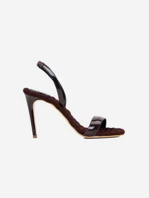Vivien Vegan High-Heeled Slingback Sandals | Brown