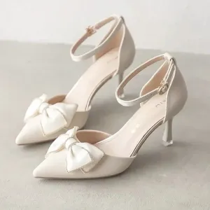 VougeVamp Elegant Pointed Toe Butterfly Stiletto Heels – Bridal & Wedding Party Shoes
