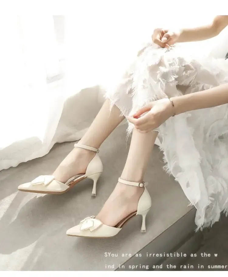 VougeVamp Elegant Pointed Toe Butterfly Stiletto Heels – Bridal & Wedding Party Shoes