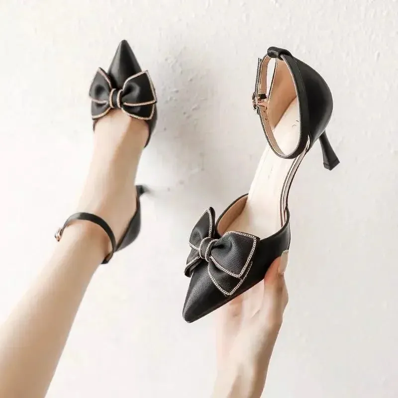 VougeVamp Elegant Pointed Toe Butterfly Stiletto Heels – Bridal & Wedding Party Shoes