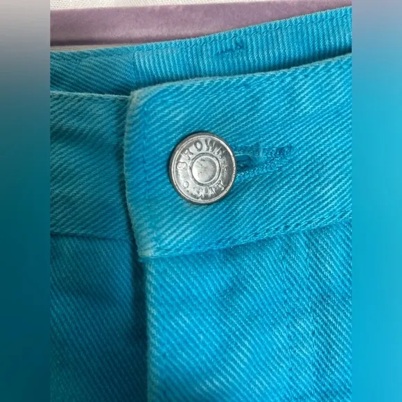 Vtg Ivy Brown Turquoise High Rise Denim Size 8
