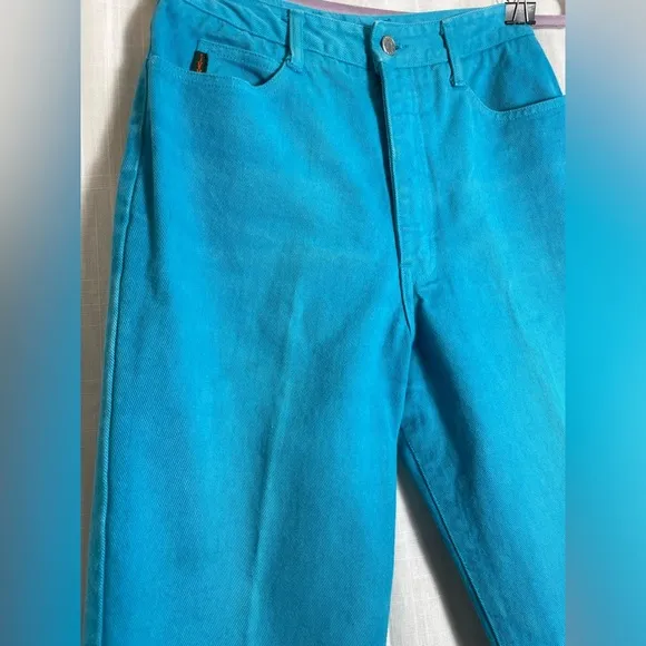 Vtg Ivy Brown Turquoise High Rise Denim Size 8
