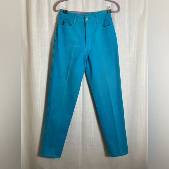 Vtg Ivy Brown Turquoise High Rise Denim Size 8