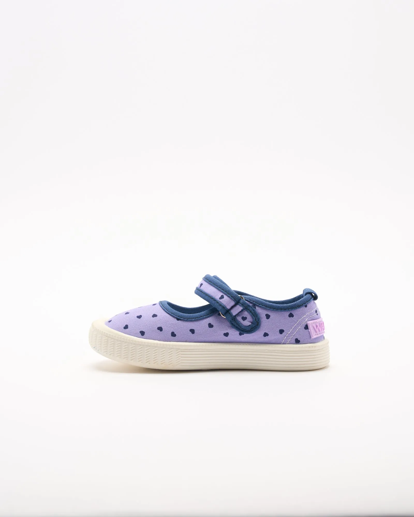 WALNUT MARY JANE CANVAS - LILAC HEARTS