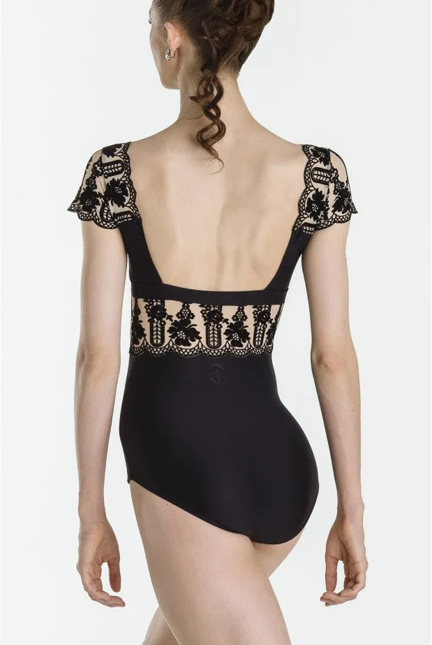 Wear Moi Emma - Black leotard with Cap Sleeves