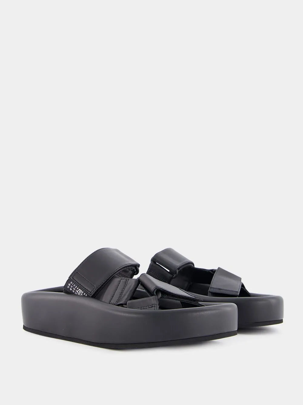 Webbing Slip-on Platform Sandals