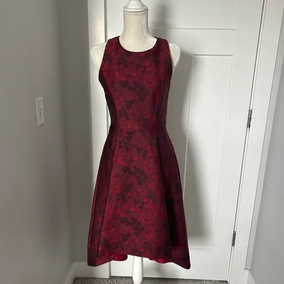 White House Black Market Jacquard High Low Dress