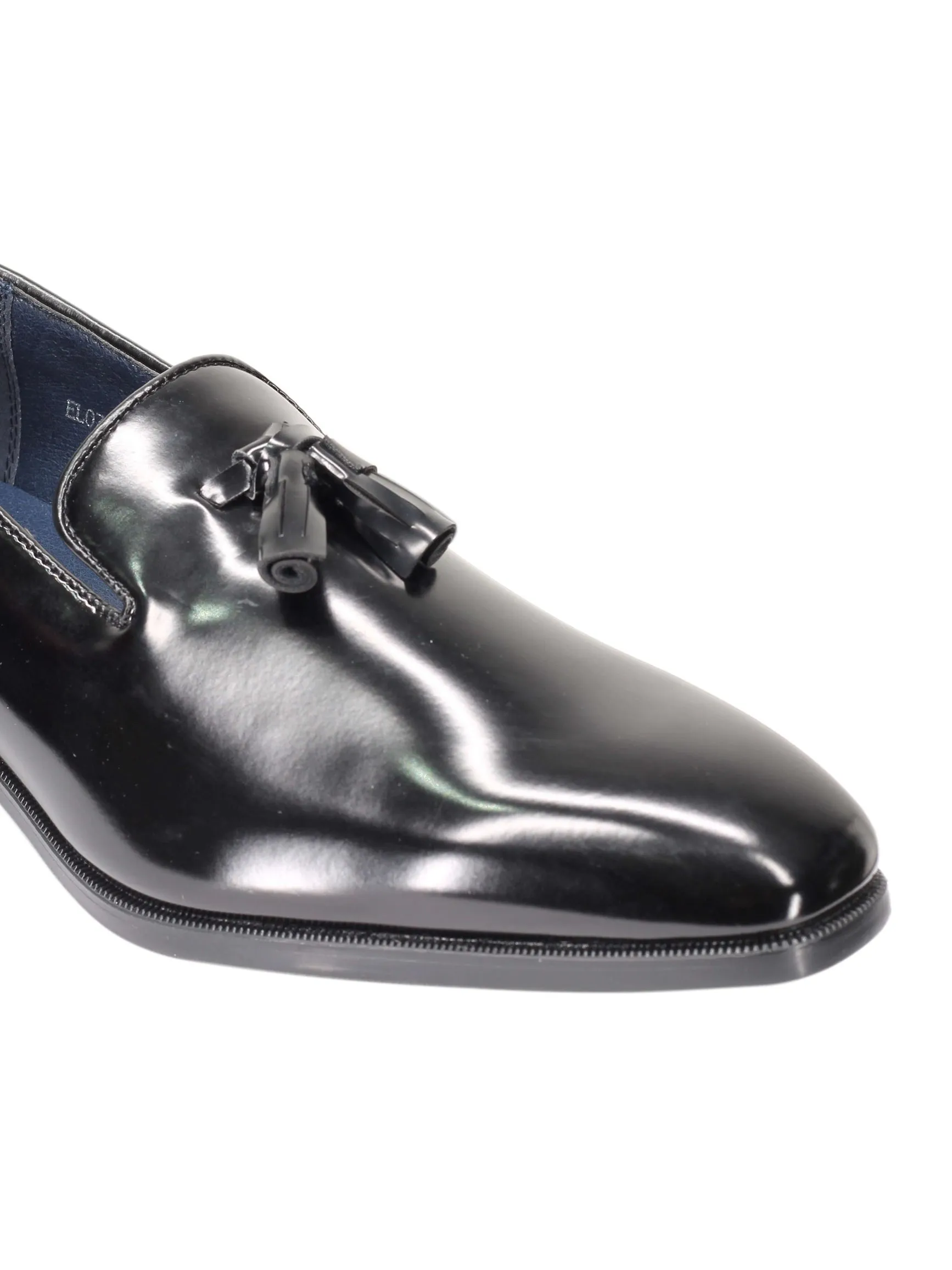 WHOLECUT FAUX LEATHER LOAFERS WITH TASSELS