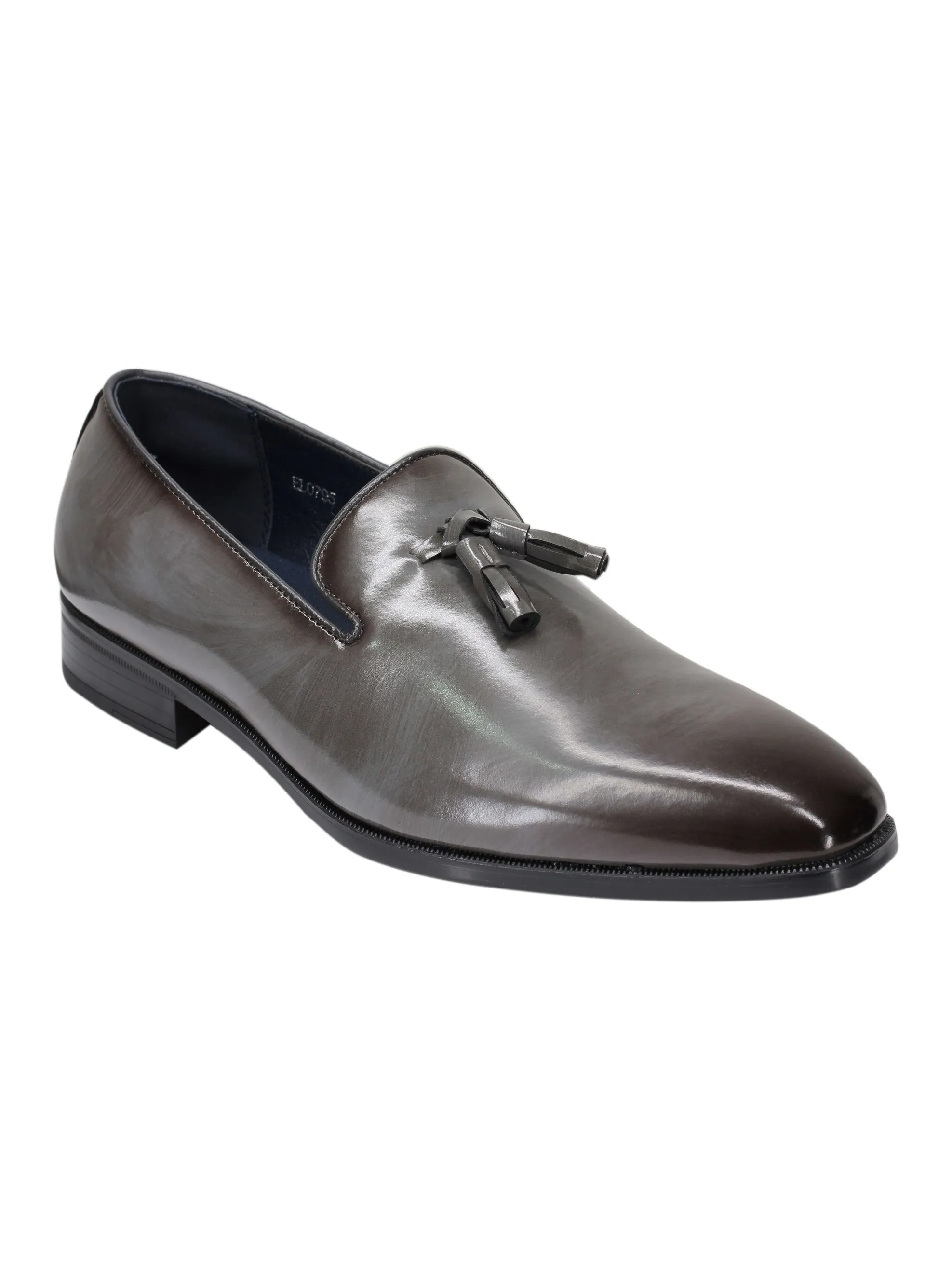 WHOLECUT FAUX LEATHER LOAFERS WITH TASSELS