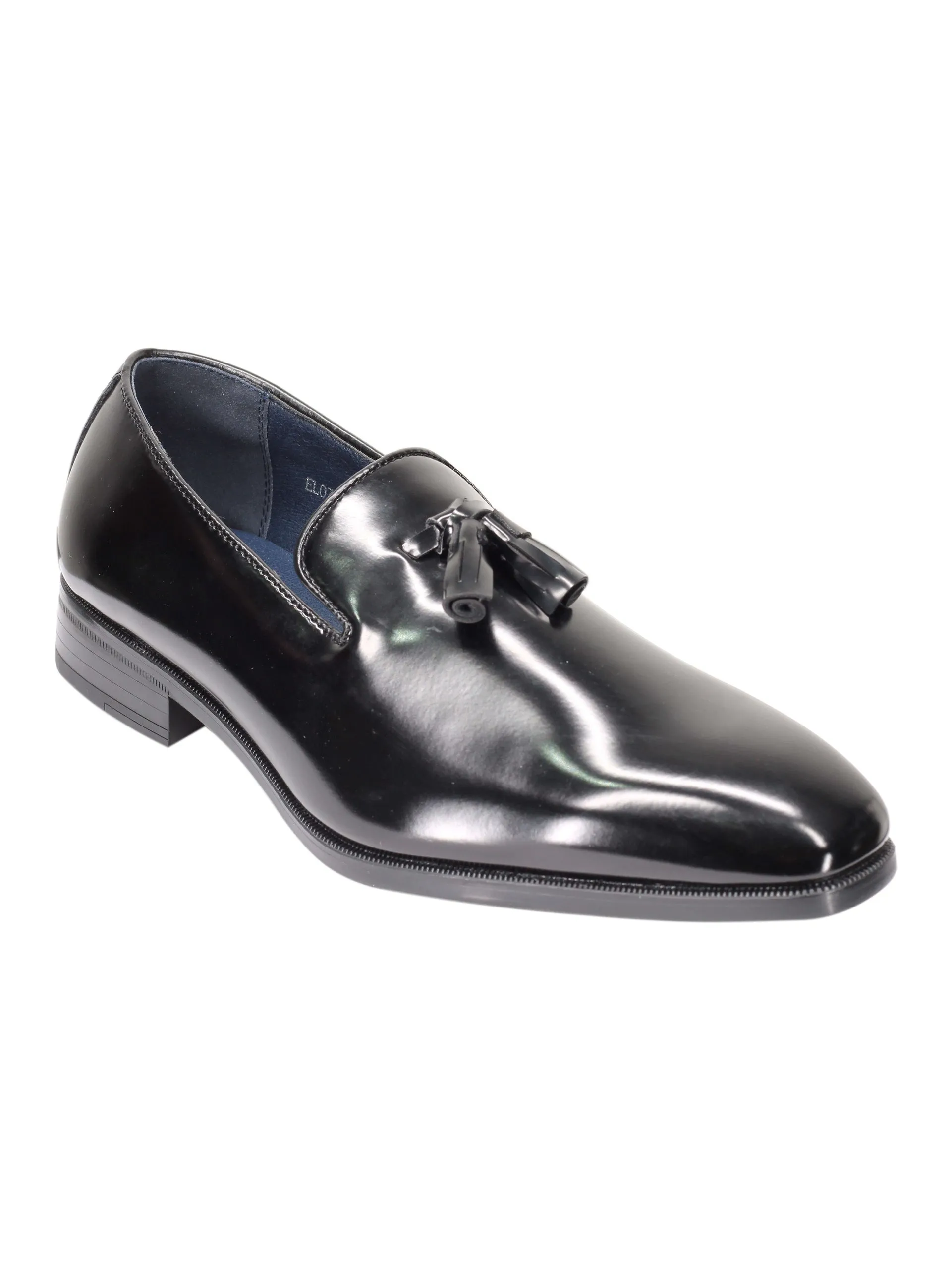 WHOLECUT FAUX LEATHER LOAFERS WITH TASSELS