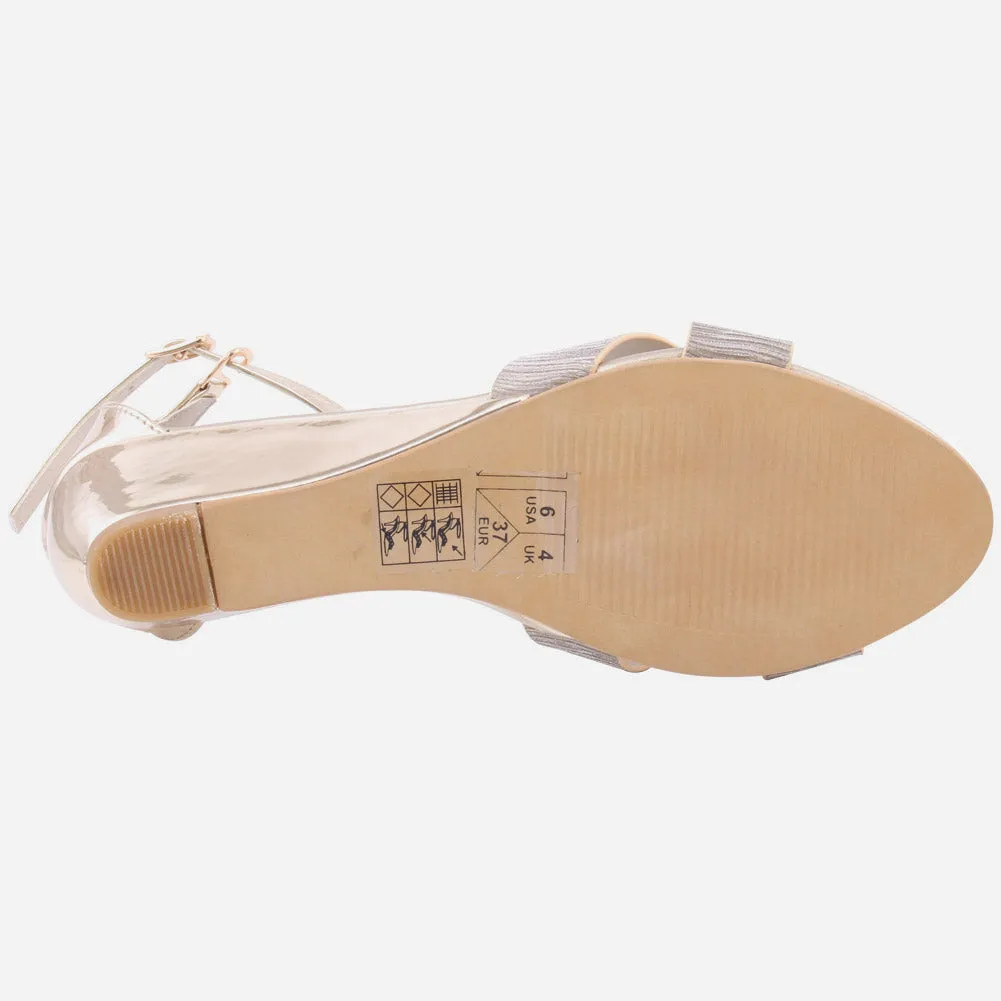 Women "DEBRA" Glossy Crossover Straps Sandals
