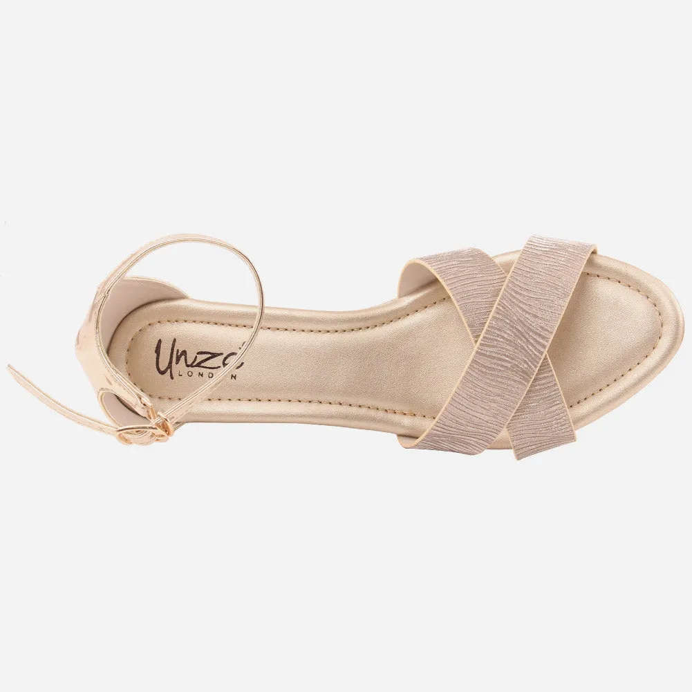 Women "DEBRA" Glossy Crossover Straps Sandals