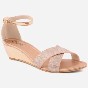 Women "DEBRA" Glossy Crossover Straps Sandals