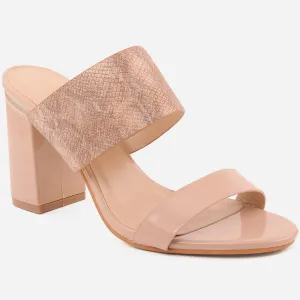 Women "Elle" glossy slip on sandals