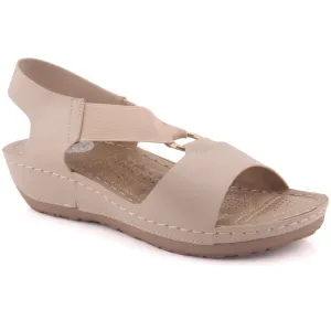 Women "KASSIDY" Sling Back strap Wedge Heel Open Toe Comfort Sandals