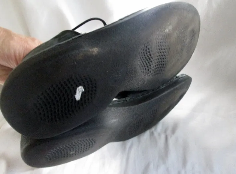 Womens HELIX GERMANY Magic Point Leather Shoes Open Toe Sandals 36 BLACK Hippie