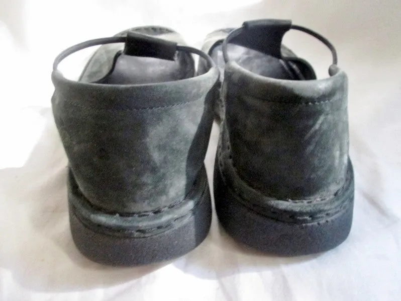 Womens HELIX GERMANY Magic Point Leather Shoes Open Toe Sandals 36 BLACK Hippie