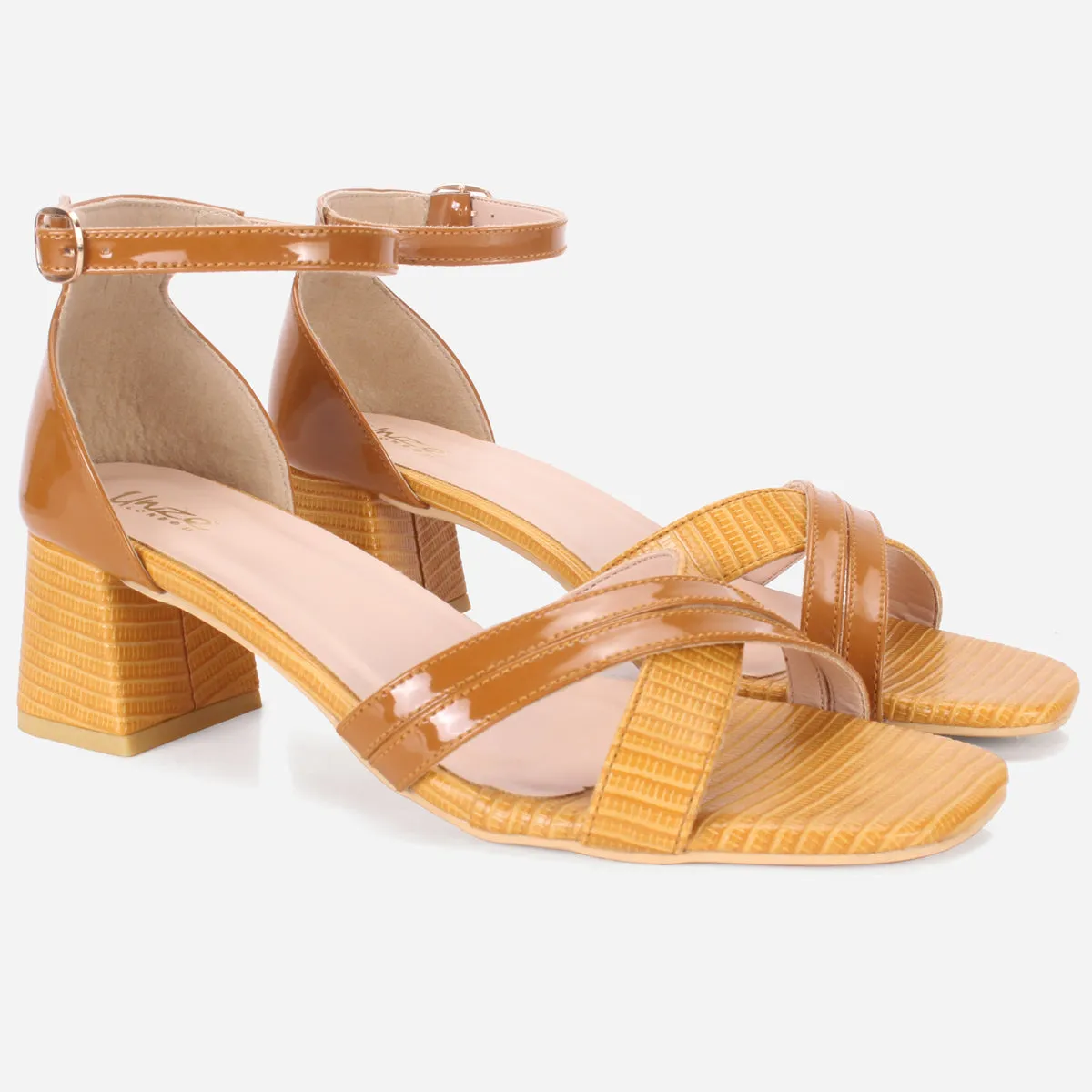 Womens "ESTEIA" Block Heeled Summer Sandals
