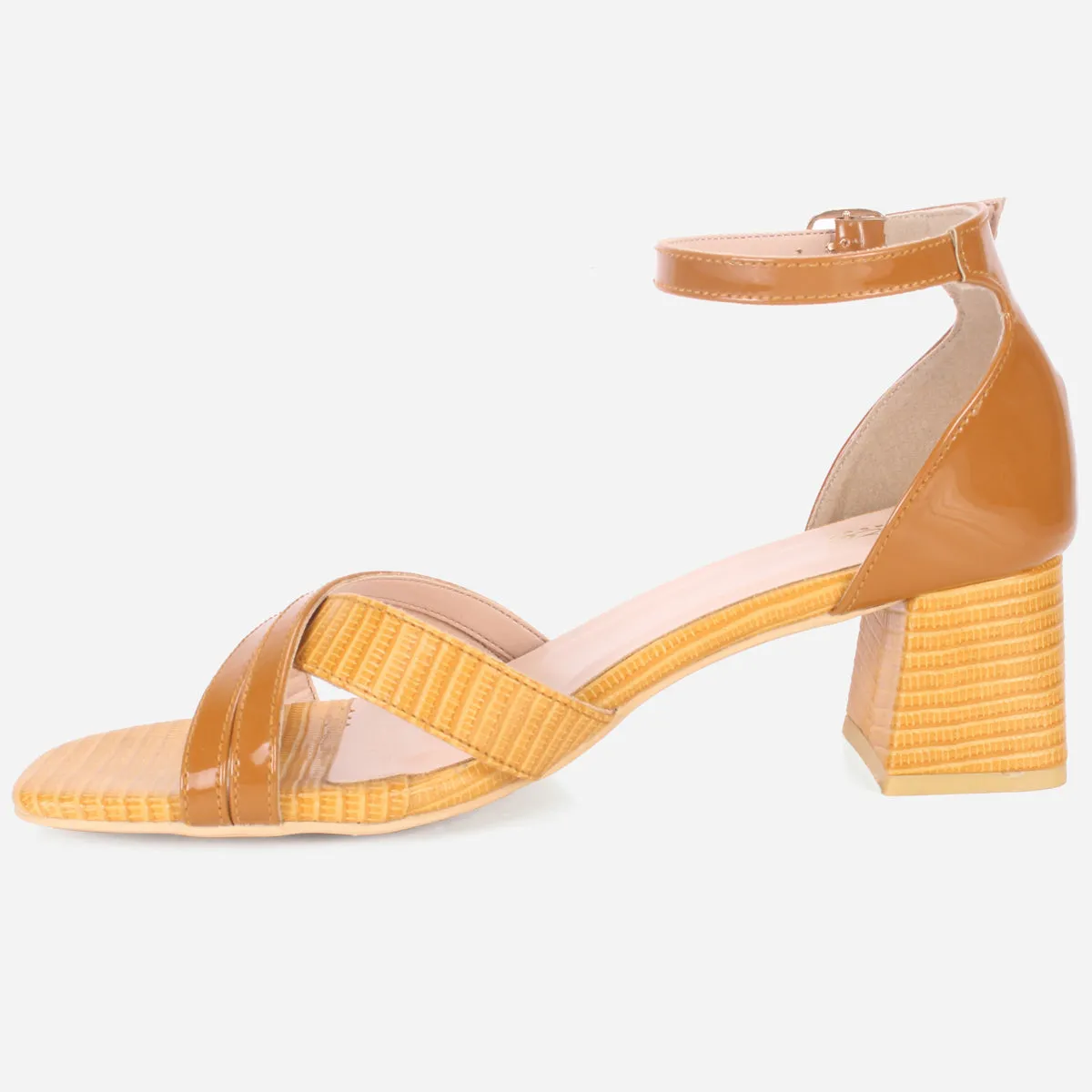 Womens "ESTEIA" Block Heeled Summer Sandals