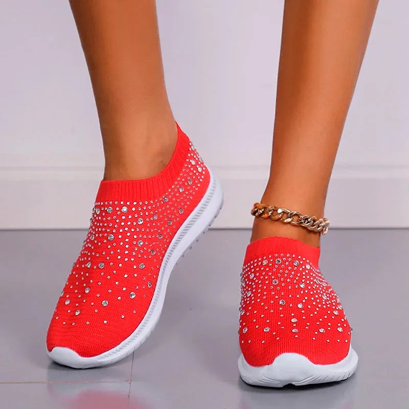 Womens Sneakers Breathable Mesh summer Slip On Flat Shoes For Women