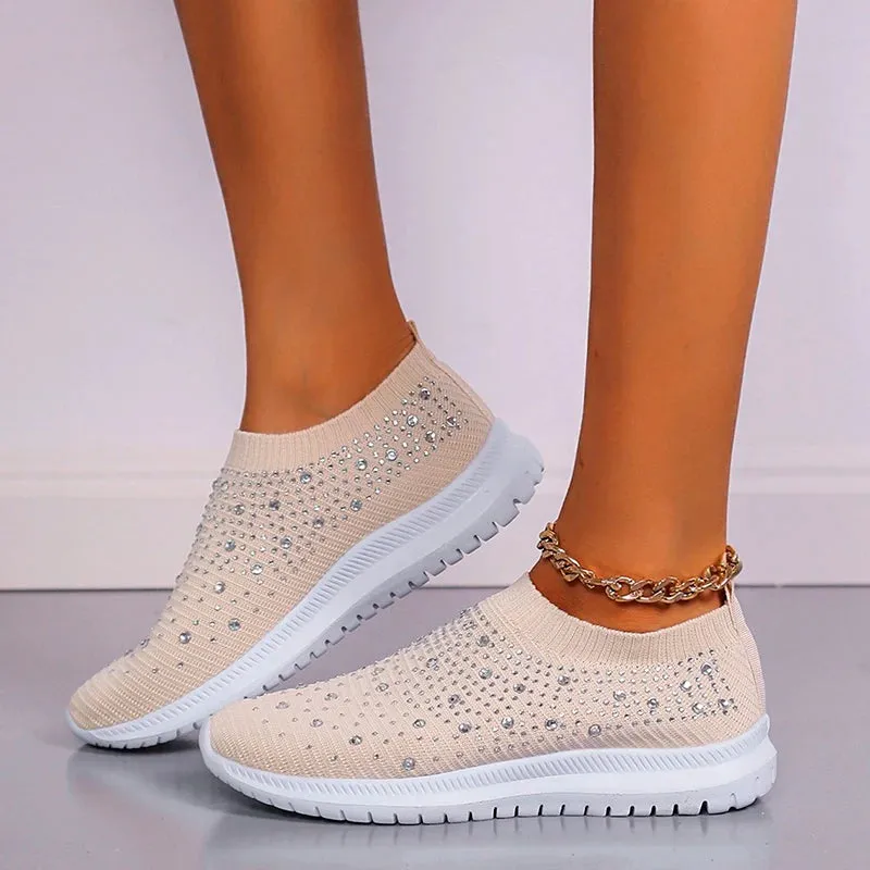 Womens Sneakers Breathable Mesh summer Slip On Flat Shoes For Women