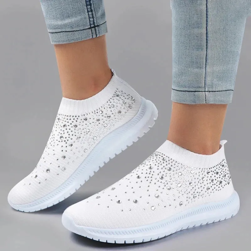 Womens Sneakers Breathable Mesh summer Slip On Flat Shoes For Women