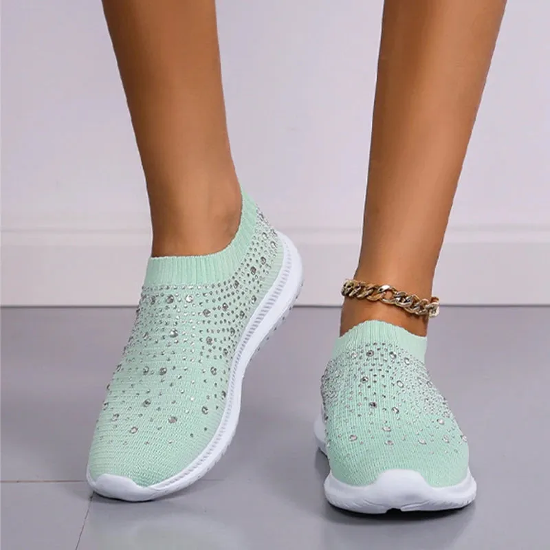 Womens Sneakers Breathable Mesh summer Slip On Flat Shoes For Women