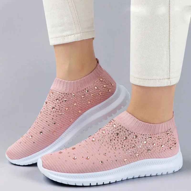 Womens Sneakers Breathable Mesh summer Slip On Flat Shoes For Women