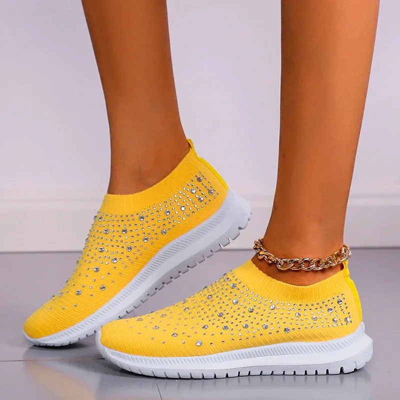 Womens Sneakers Breathable Mesh summer Slip On Flat Shoes For Women